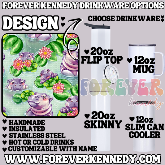 (MTO) CHOOSE DRINKWARE: Hippos