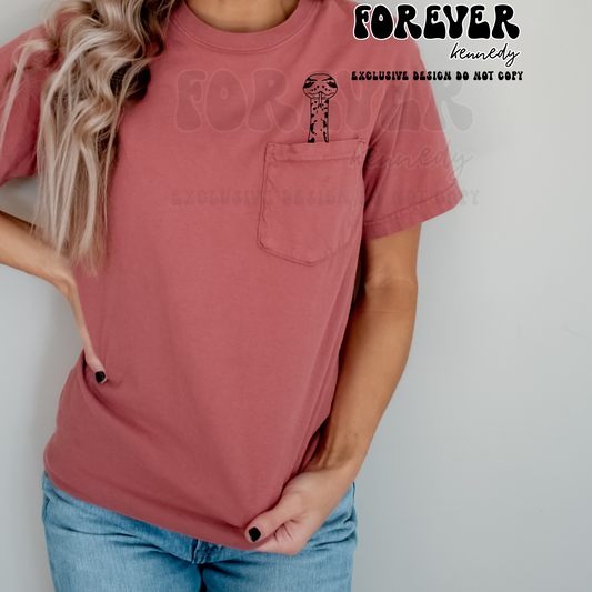 (MTO APPAREL) * Comfort Colors Pocket T-Shirt: EXCLUSIVE DESIGN Peeking Ball Python Snake