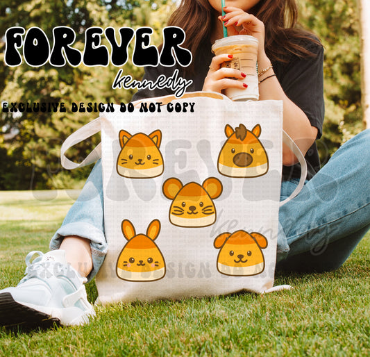 (MTO) Tote Bag: EXCLUSIVE DESIGN Candy Corn All Five Animals
