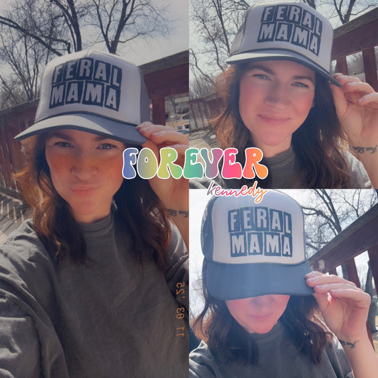 (READY TO SHIP) TRUCKER HAT Feral Mama