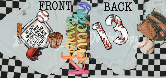 (MTO) CHOOSE YOUR APPAREL STYLE: Baseball *My boy (front and back) CUSTOM number on back
