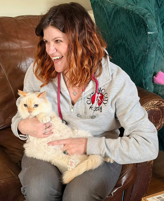 MADE TO ORDER - Embroidery Quarter Zip *Classic City Kitty*