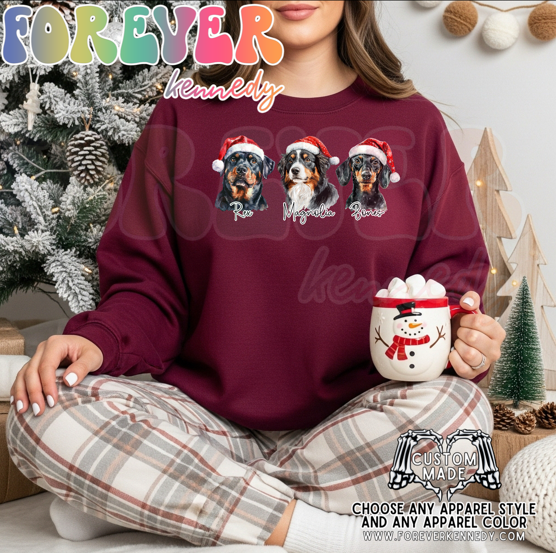 (MTO APPAREL) * CHOOSE STYLE / COLOR: Christmas Dogs *choose breed/s*