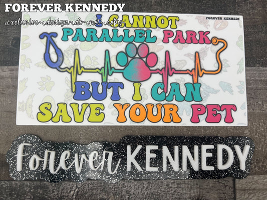 (RTS) Bumper Sticker: EXCLUSIVE I cannot parallel park but I can save your pet