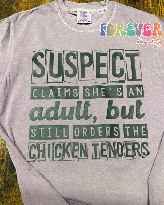 MADE TO ORDER APPAREL - Chicken tenders suspect