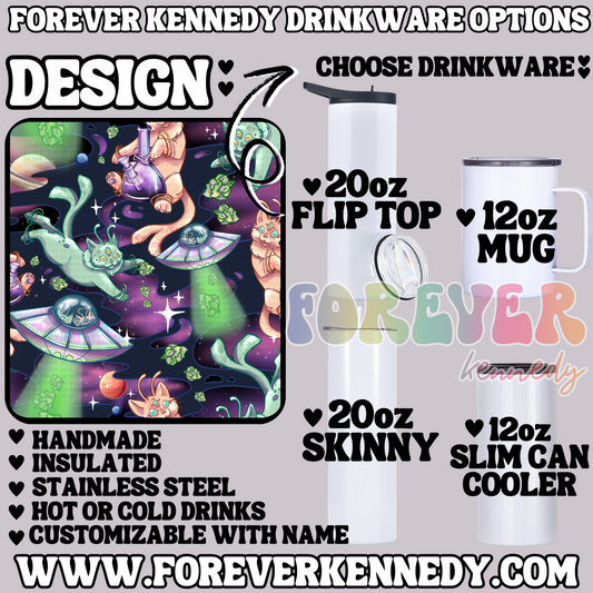 (MTO) CHOOSE DRINKWARE: Space 420 Cats
