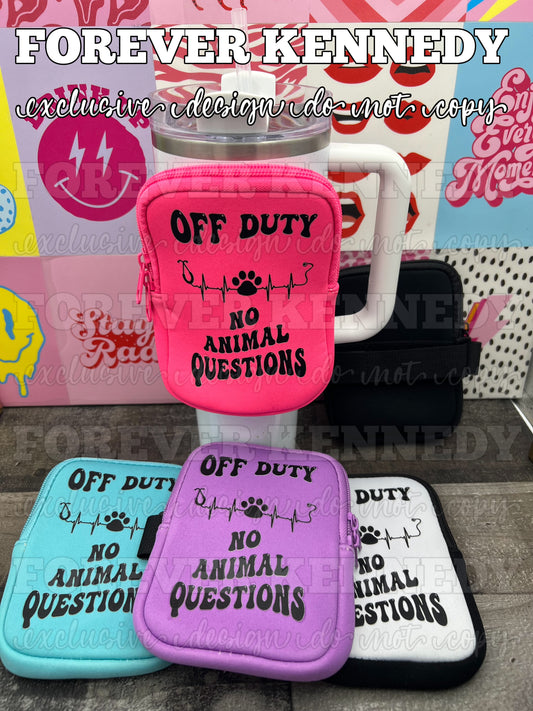(MTO) Tumbler Bag with zipper: EXCLUSIVE DESIGN Off Duty No animal questions