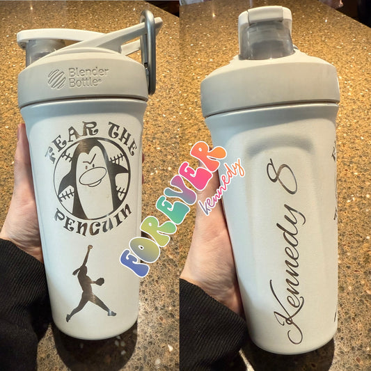(MADE TO ORDER) 24oz Blender Bottle Tumbler: ENGRAVED Northern Ice Logo / Customized