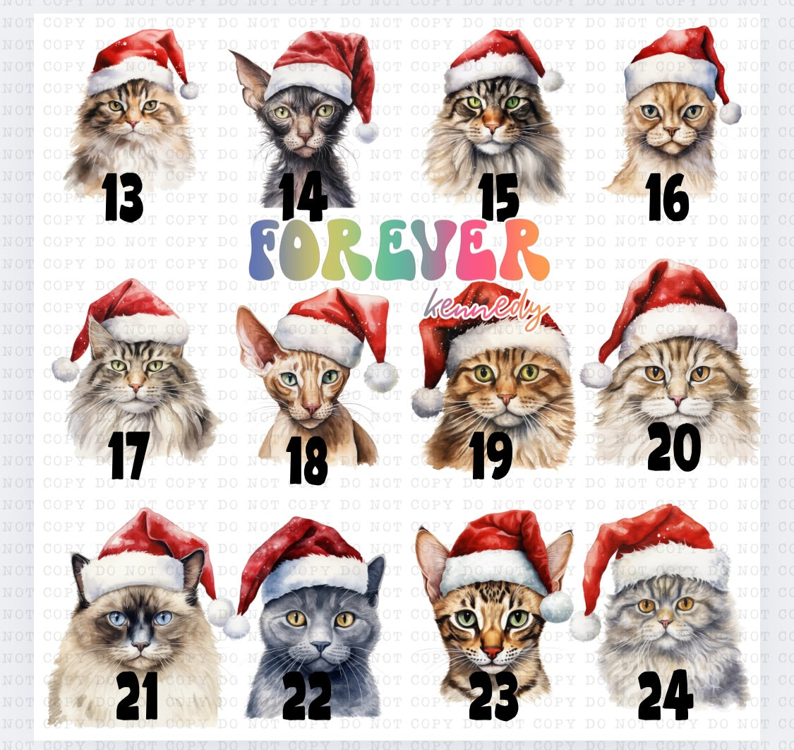 (MTO APPAREL) * CHOOSE STYLE / COLOR: Christmas Cats *choose breed/s*