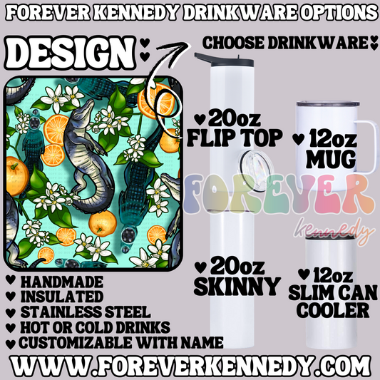 (MTO) CHOOSE DRINKWARE: Alligators