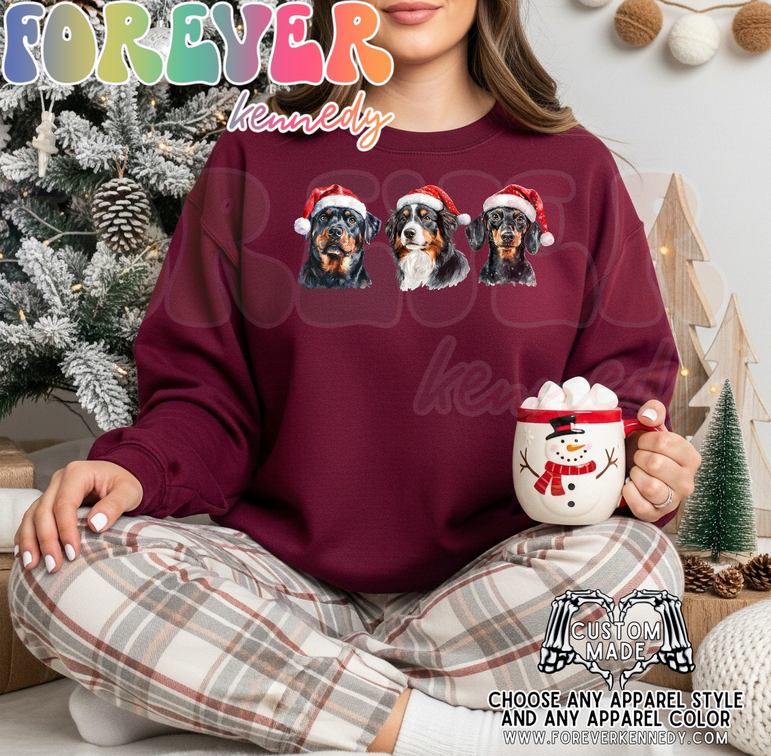 (MTO APPAREL) * CHOOSE STYLE / COLOR: Christmas Dogs *choose breed/s*