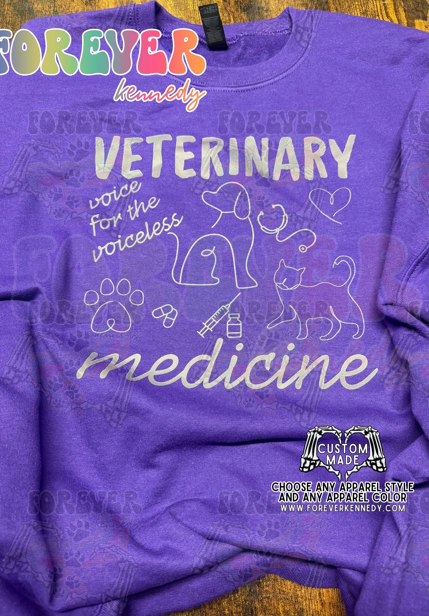 MADE TO ORDER APPAREL -  ORIGINAL DESIGN * Veterinary Medicine line drawing