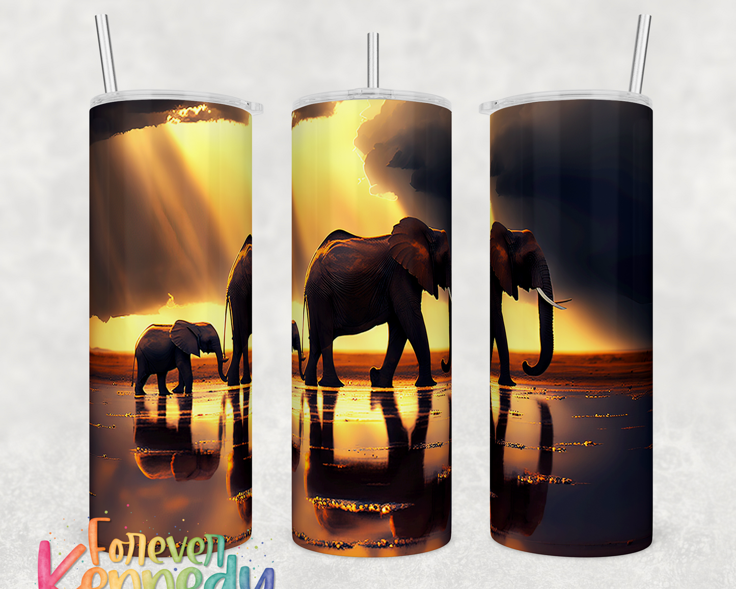 (MTO) 20oz Tumbler: Elephant family