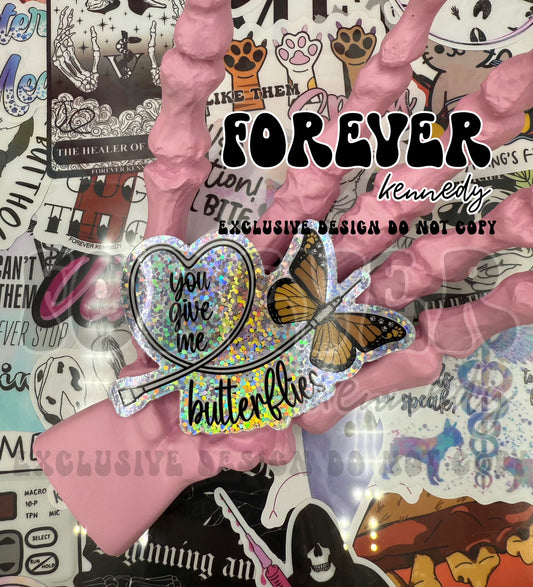 (RTS) GLITTER Vinyl Sticker: EXCLUSIVE DESIGN Butterfly Catheter