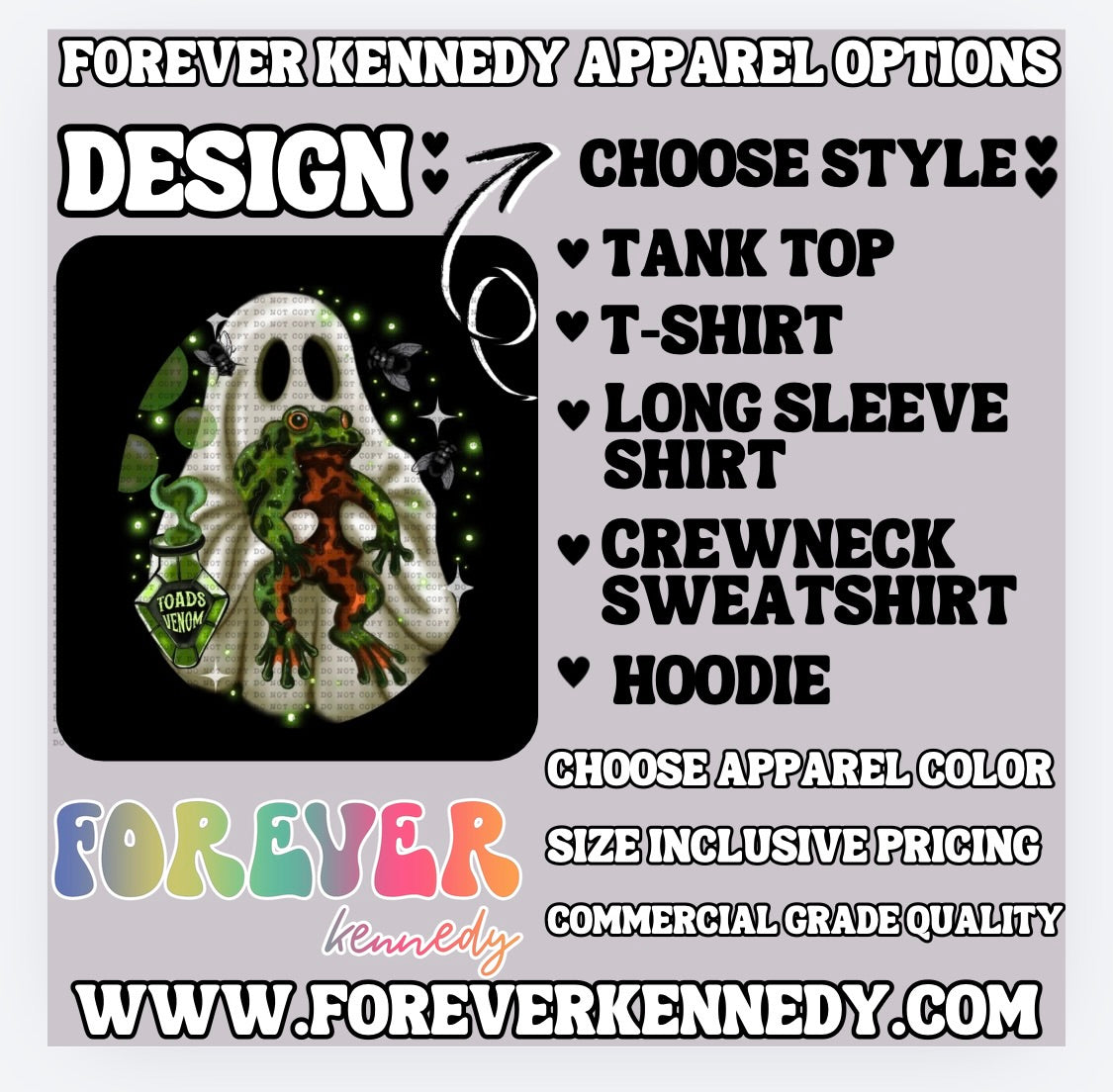 MADE TO ORDER APPAREL -  Toads Venom