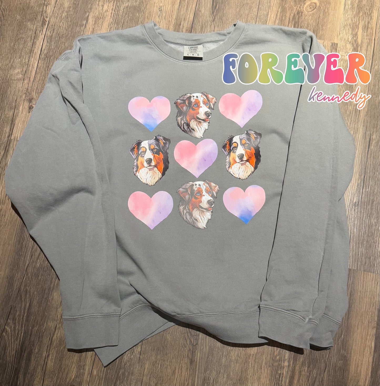 (MTO APPAREL) * CHOOSE STYLE: Heart Collage Australian Shepherd