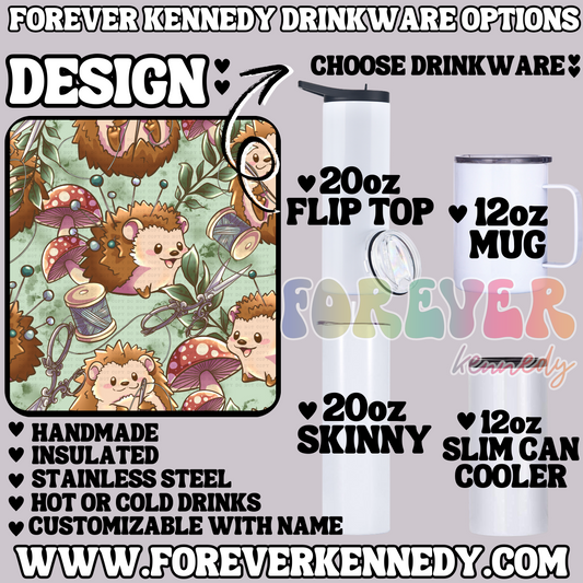 (MTO) CHOOSE DRINKWARE: Hedgehogs