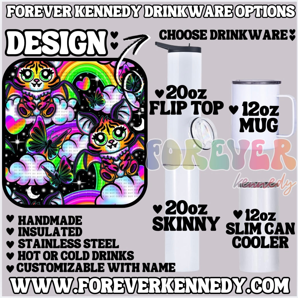 (MTO) CHOOSE DRINKWARE: Lisa Bat Cat