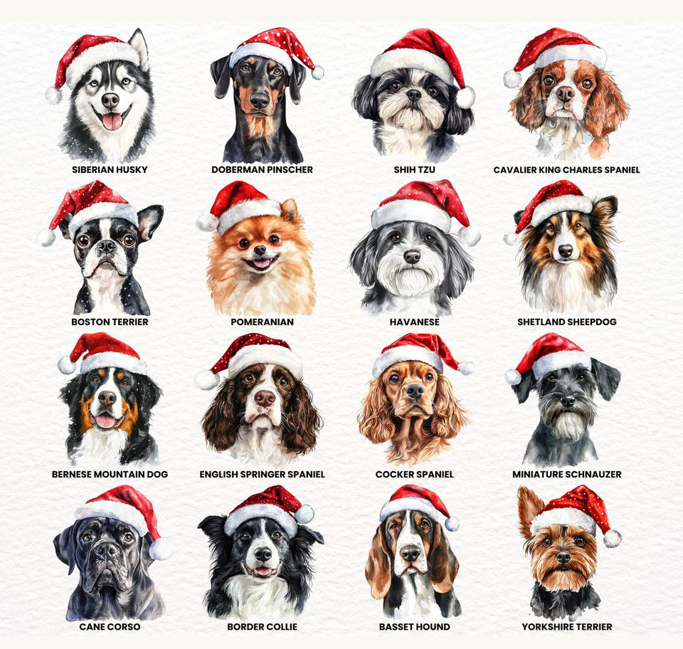 (MTO APPAREL) * CHOOSE STYLE / COLOR: Christmas Dogs *choose breed/s*