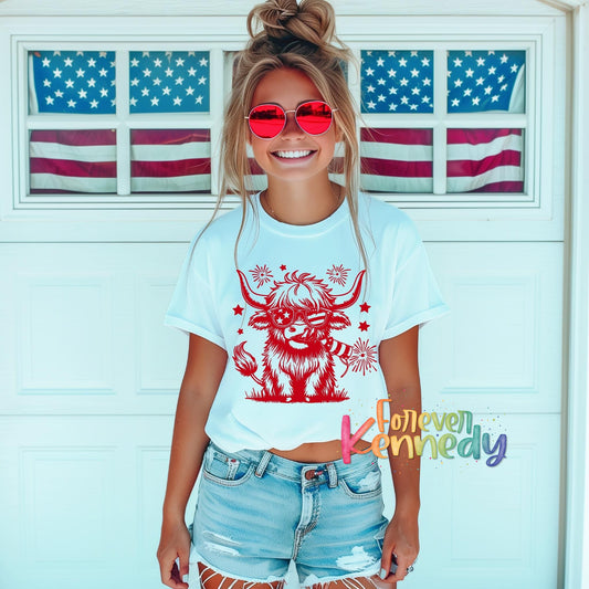 (MTO) CHOOSE YOUR APPAREL STYLE: America Cow *red ink*