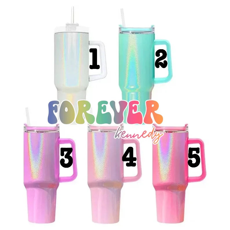 (MTO) 40oz Tumbler with handle: Tattoo Canine Paws