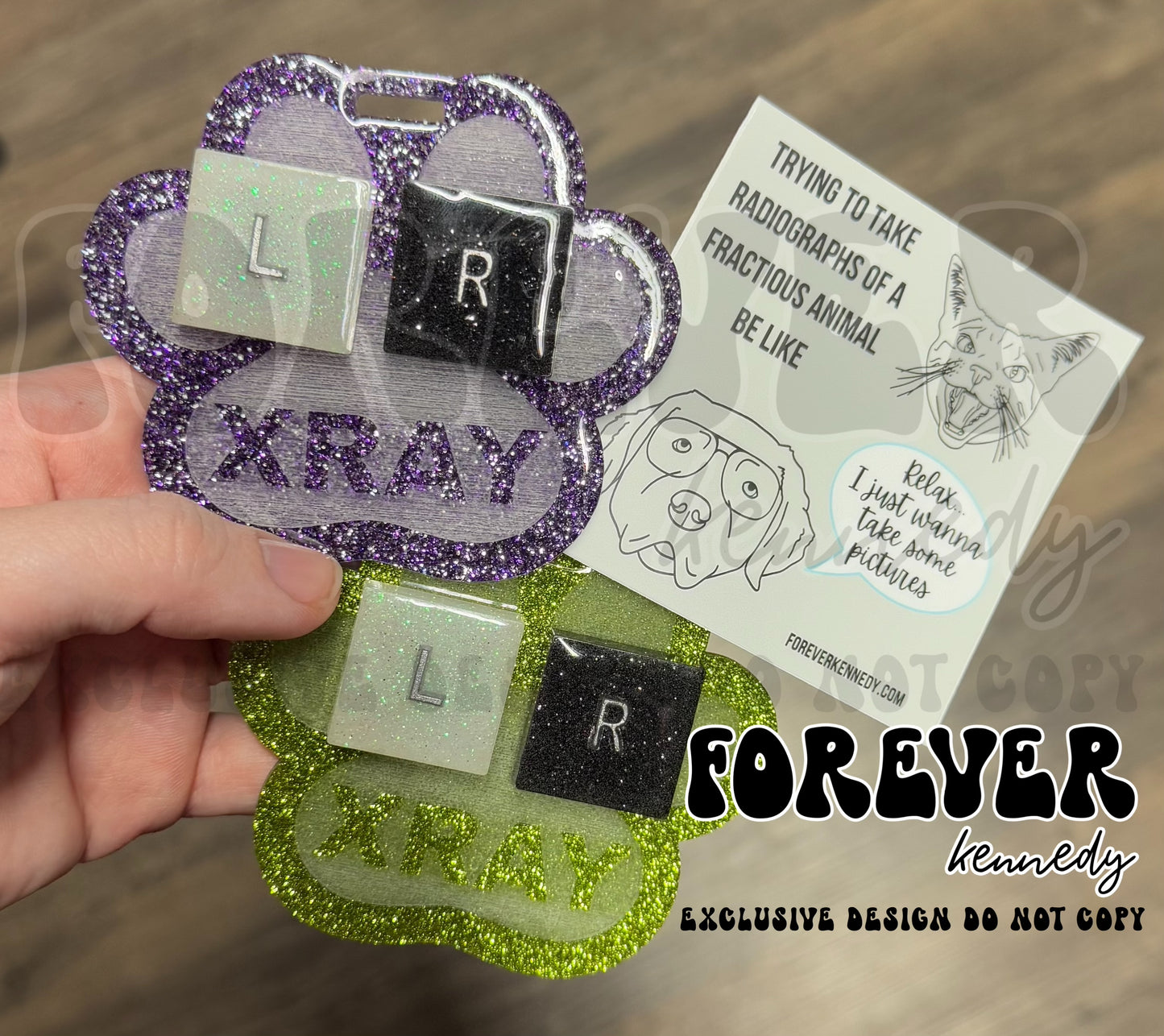 (MTO) Paw Print X-Ray Marker Holder WITH L & R Xray Markers