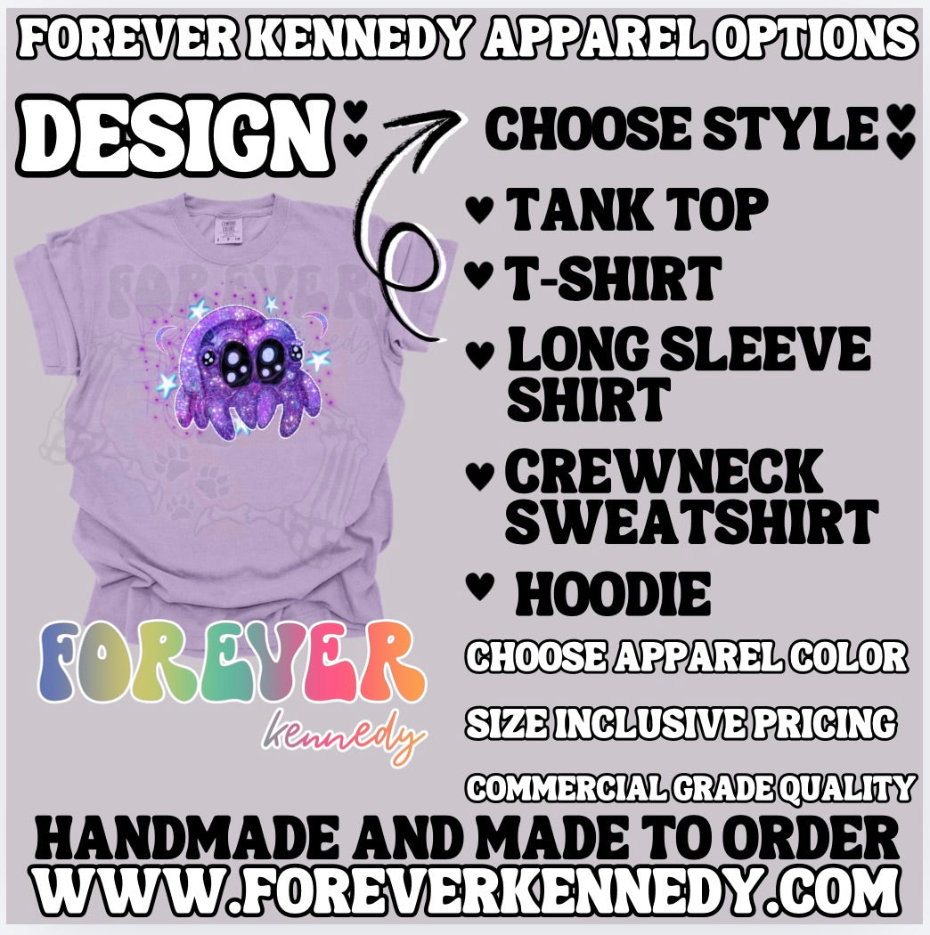 MADE TO ORDER APPAREL: Glitter Jumping Spider