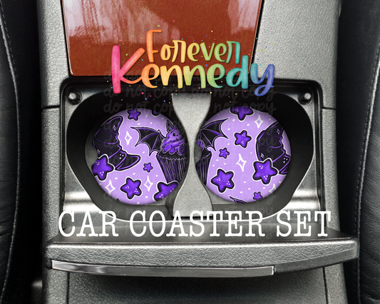 (MTO) Car Cup Coaster Set of 2 - Batberry Cupcakes