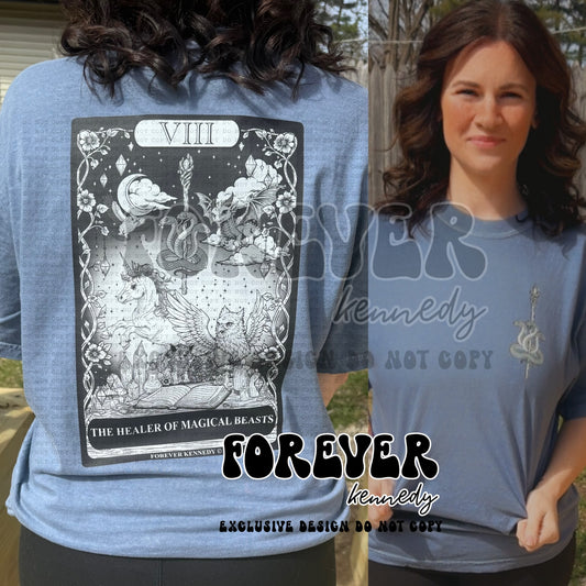 MADE TO ORDER APPAREL -  EXCLUSIVE DESIGN * Healer Beasts Tarot Card *front & back design*