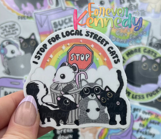(RTS) Vinyl Sticker: Local street cats