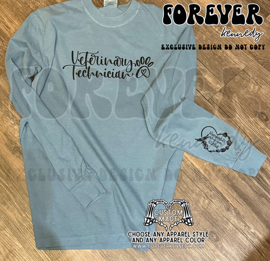 (MTO APPAREL) * CHOOSE STYLE: EXCLUSIVE DESIGN Veterinary Technician *with sleeve design*