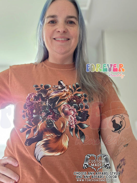 MADE TO ORDER APPAREL -  Floral Fox Skeleton
