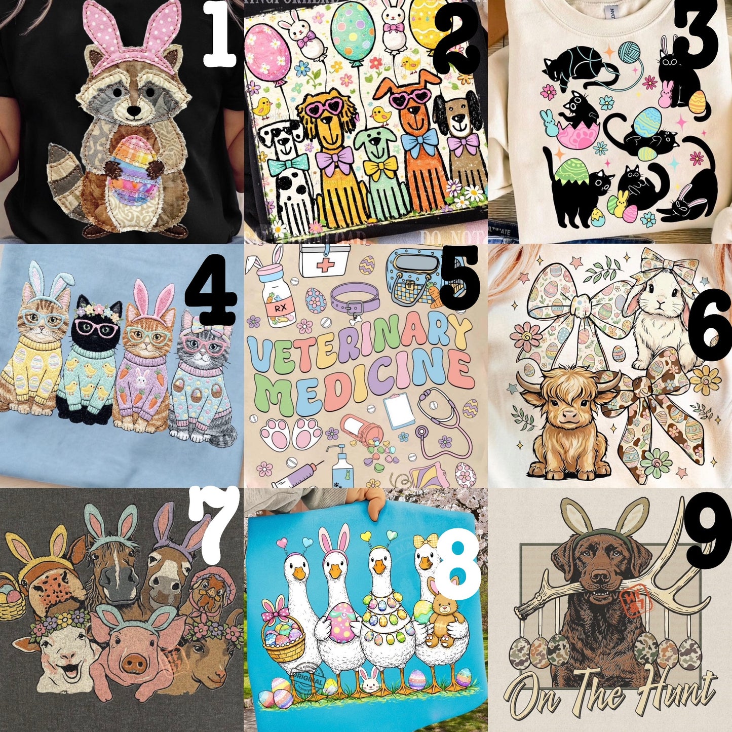 MADE TO ORDER APPAREL - Easter Animals *choose your design*