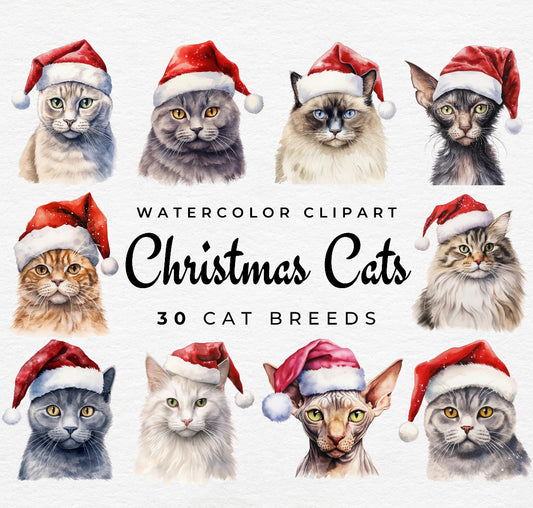 (MTO APPAREL) * CHOOSE STYLE / COLOR: Christmas Cats *choose breed/s*