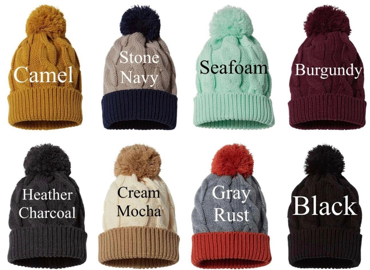 (PO) Beanie with pom / EXCLUSIVE Veterinary caduceus with animal tracks