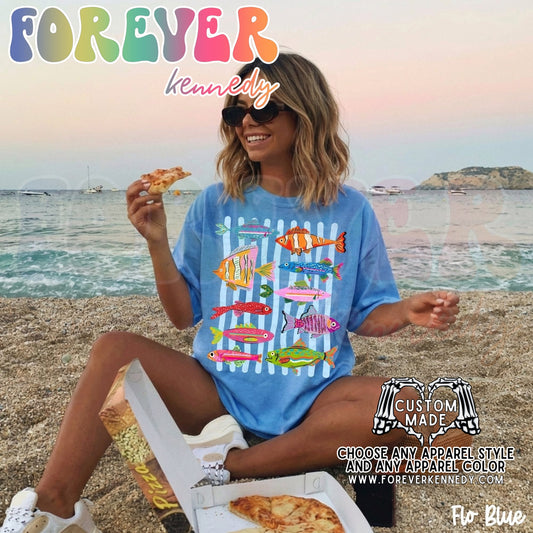 MADE TO ORDER APPAREL -  Stripes Colorful Fishies