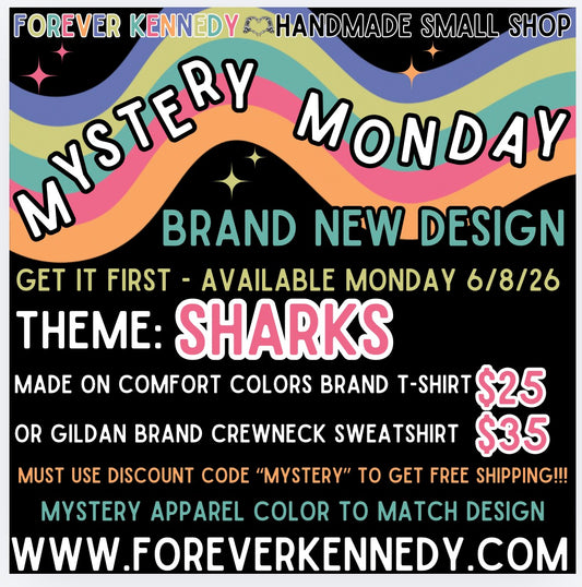 MYSTERY MONDAY * FLASH SALE - Mystery Design SHARKS theme