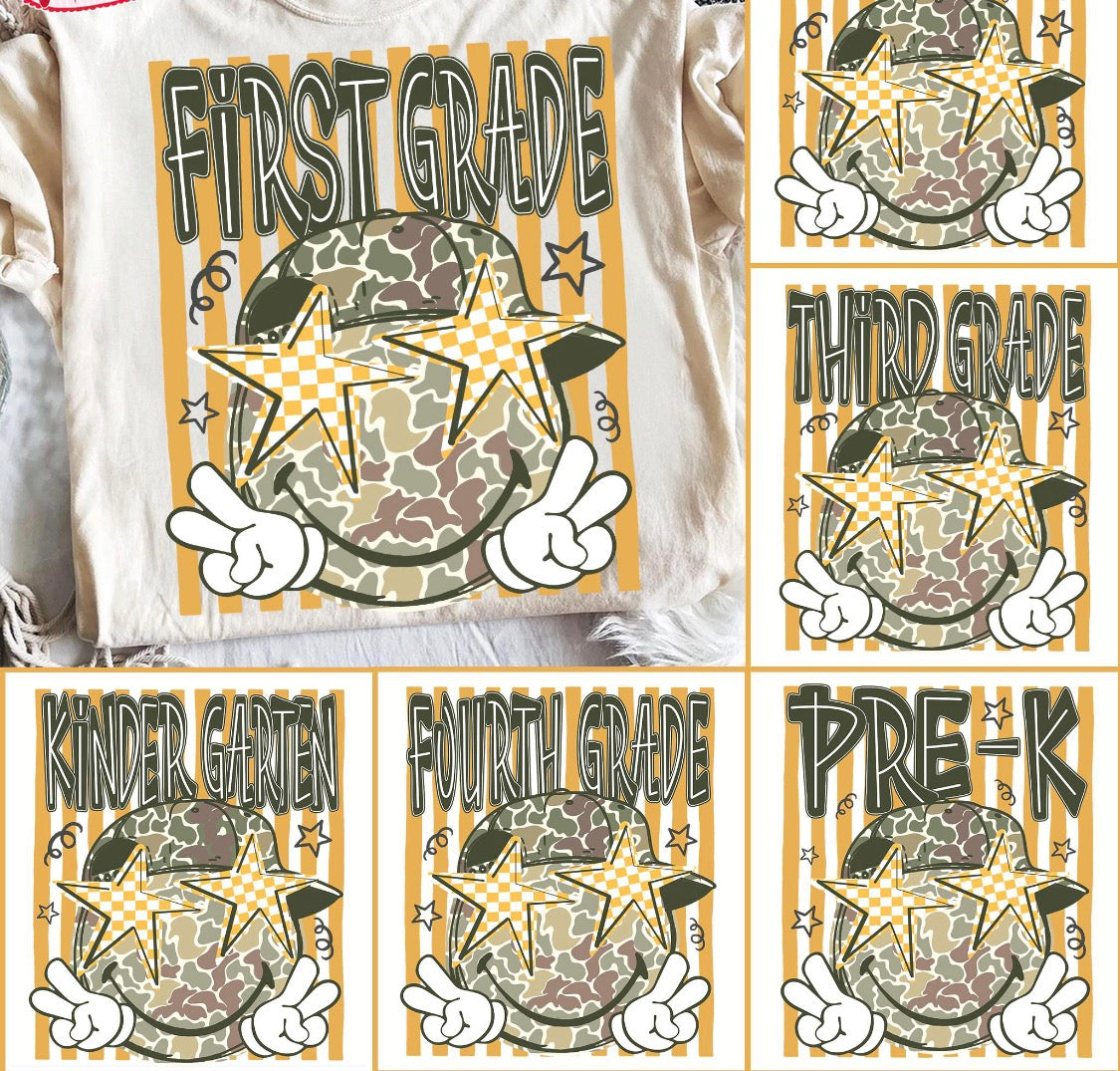 YOUTH APPAREL - *Made to Order* Camo Smiley