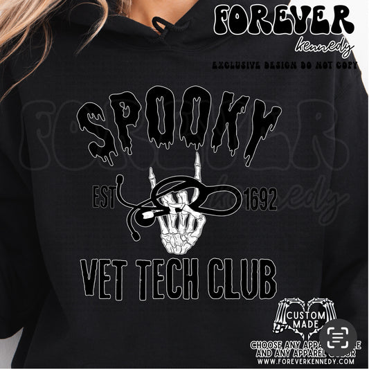 (MTO APPAREL) * CHOOSE STYLE / COLOR: EXCLUSIVE DESIGN Spooky VET TECH Club