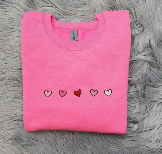 (PO APPAREL) * CHOOSE STYLE / COLOR: EMBROIDERY mini hearts with custom initial/s