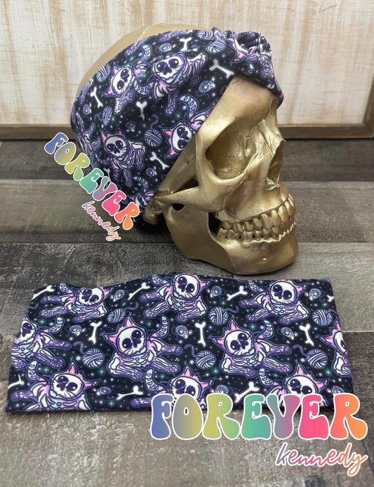 (RTS) Twist Headband: Kitty Skellie