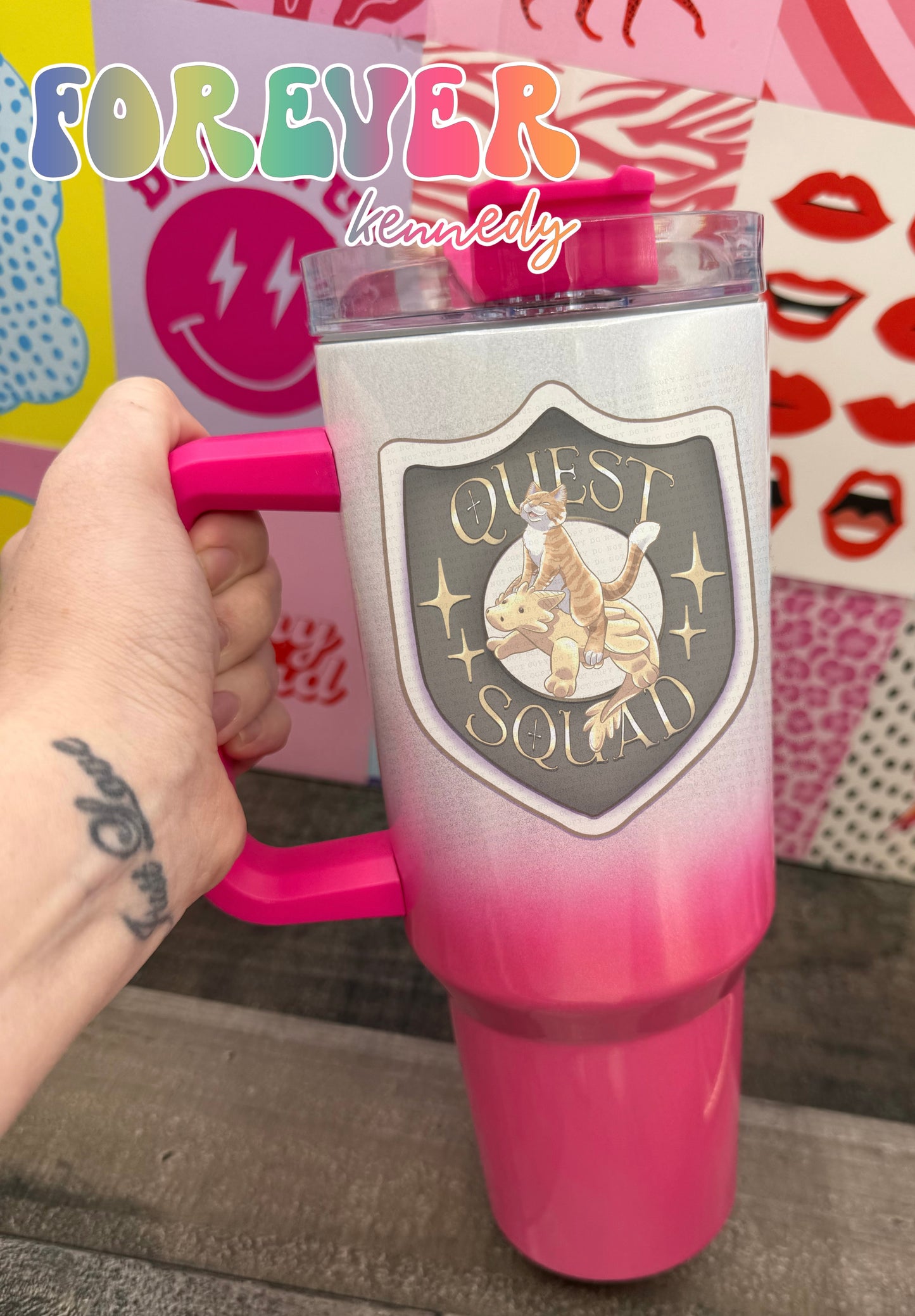 (MTO) 40oz Tumbler with handle: Brocolli