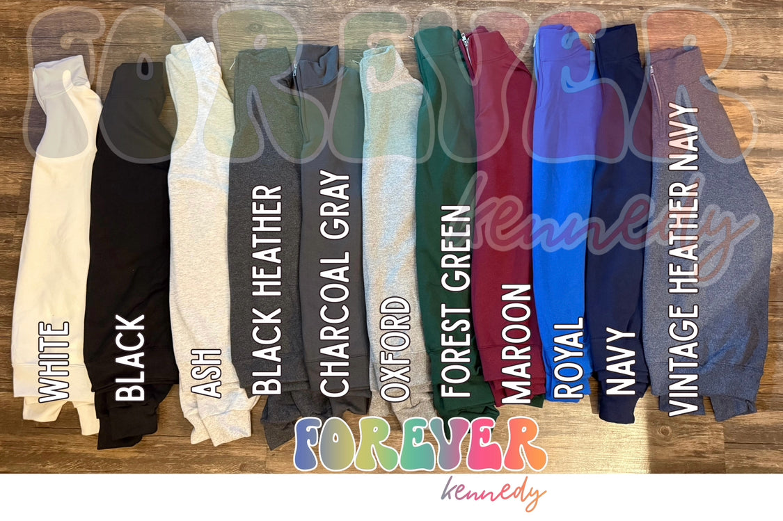 (MTO HALF ZIP UP) * CHOOSE COLOR: EMBROIDERY Paw print with custom name