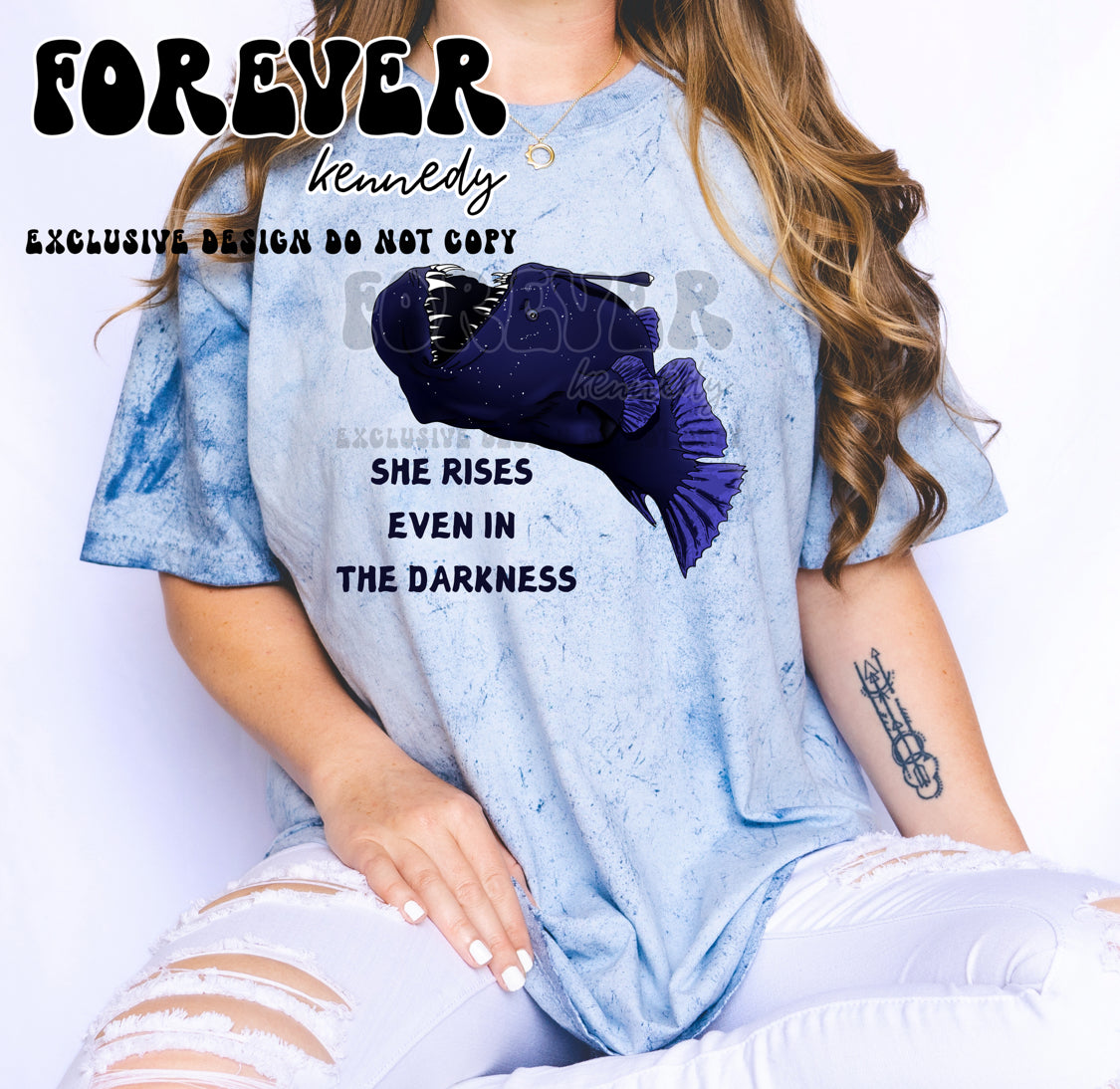 (MTO) / Comfort Colors T-Shirt *Color Blast*: EXCLUSIVE DESIGN Anglerfish She Rises