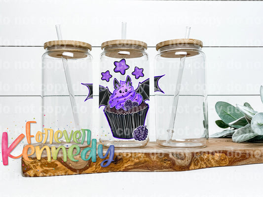 (MTO) Glass Can: Batberry Cupcake