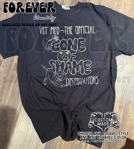 (MTO APPAREL) * CHOOSE STYLE: EXCLUSIVE DESIGN / Cone of Shame (silver metallic ink)