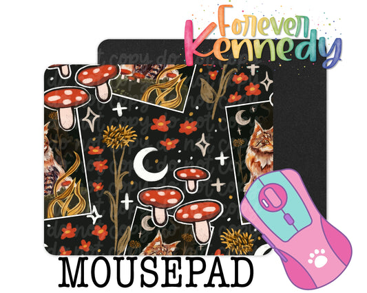 (MTO) Mousepad: Tarot Cats Cottagecore