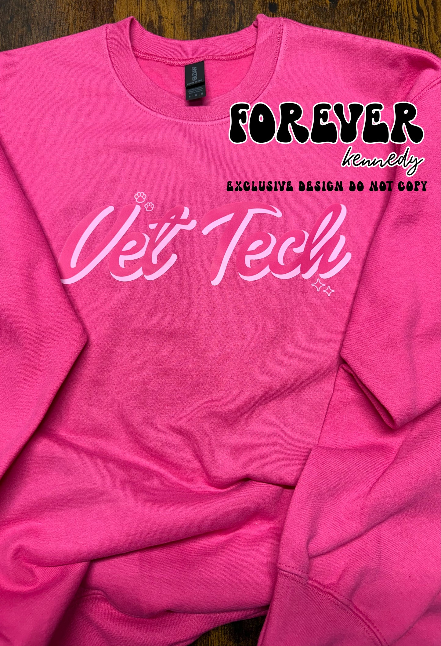 MADE TO ORDER APPAREL -  EXCLUSIVE DESIGN * Pink Vet Tech