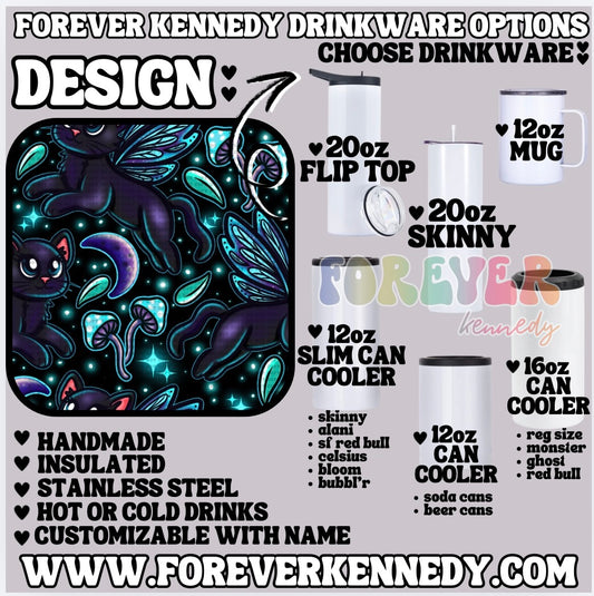 (MTO) CHOOSE DRINKWARE: Black Cat Fairy