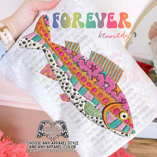 MADE TO ORDER APPAREL -  Faux Embroidery Fish
